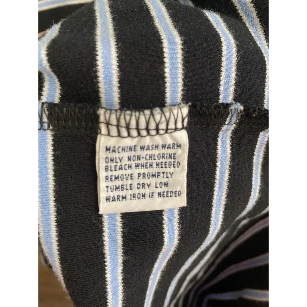 Polo Ralph Lauren Striped Shirt Black Blue Mens Size L Short Sleeve Pony